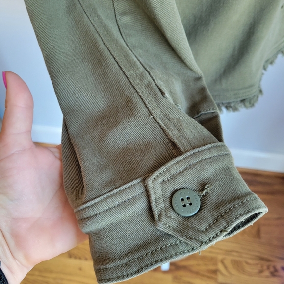 Anthropologie, New, Sanctuary Army Olive Green Utility Denim Jacket, Large - Picture 9 of 15